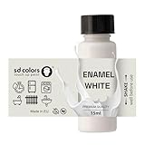 SD COLORS Pintura de retoque Blanco Esmalte, 15 ml, de Secado rápido, Compatible con electrodomésticos de Cocina, baño, Ducha, Fregadero, Metal, radiador, Nevera