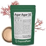 Saporepuro Agar Agar en polvo 200 gr - Espesante y Gelificante vegetal natural