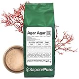 SaporePuro AGAR AGAR en polvo 500 g – Gelificante natural SIN GLUTEN – Ideal para cocina molecular, espesante para postres, mermeladas, flanes y helados