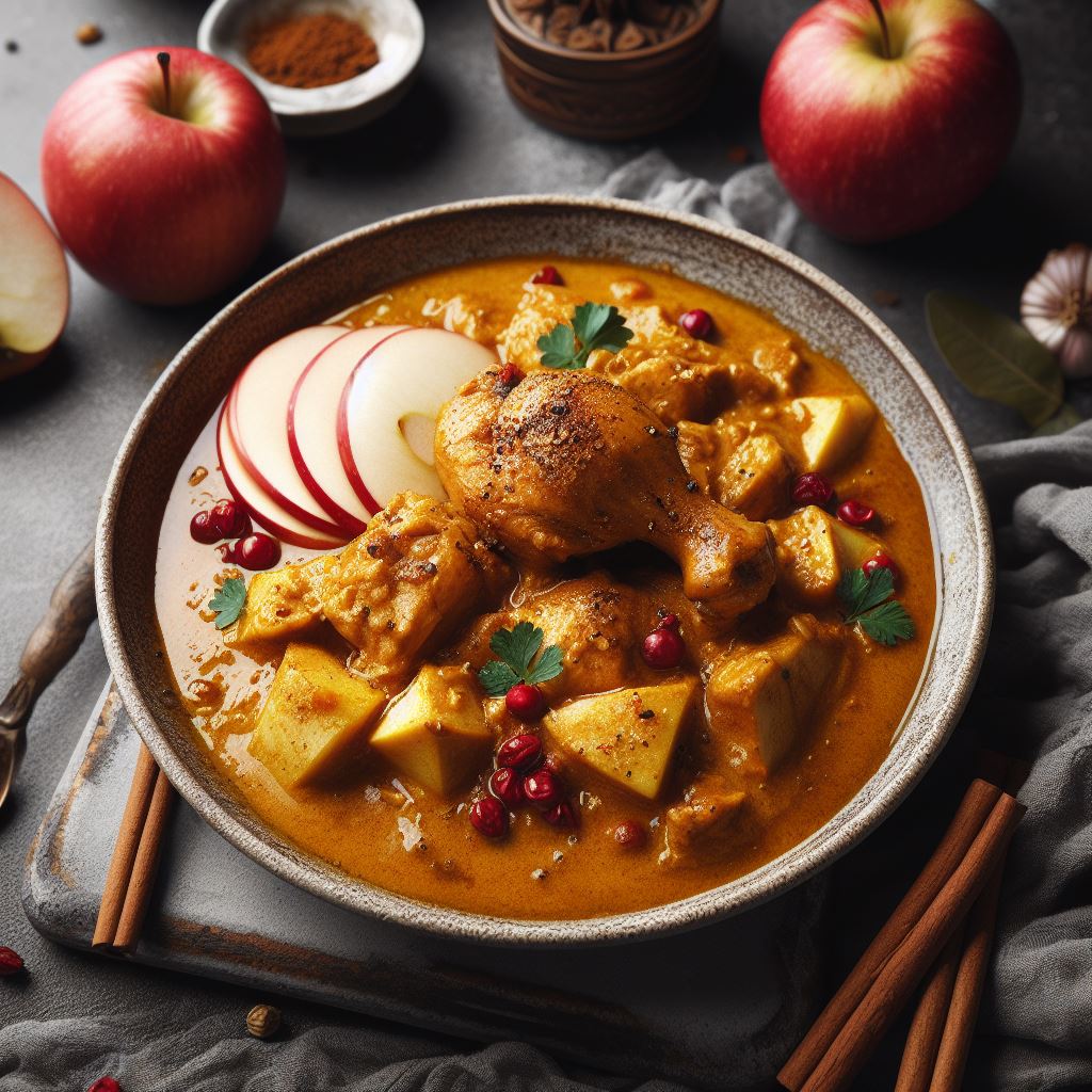 pollo al curry con manzana